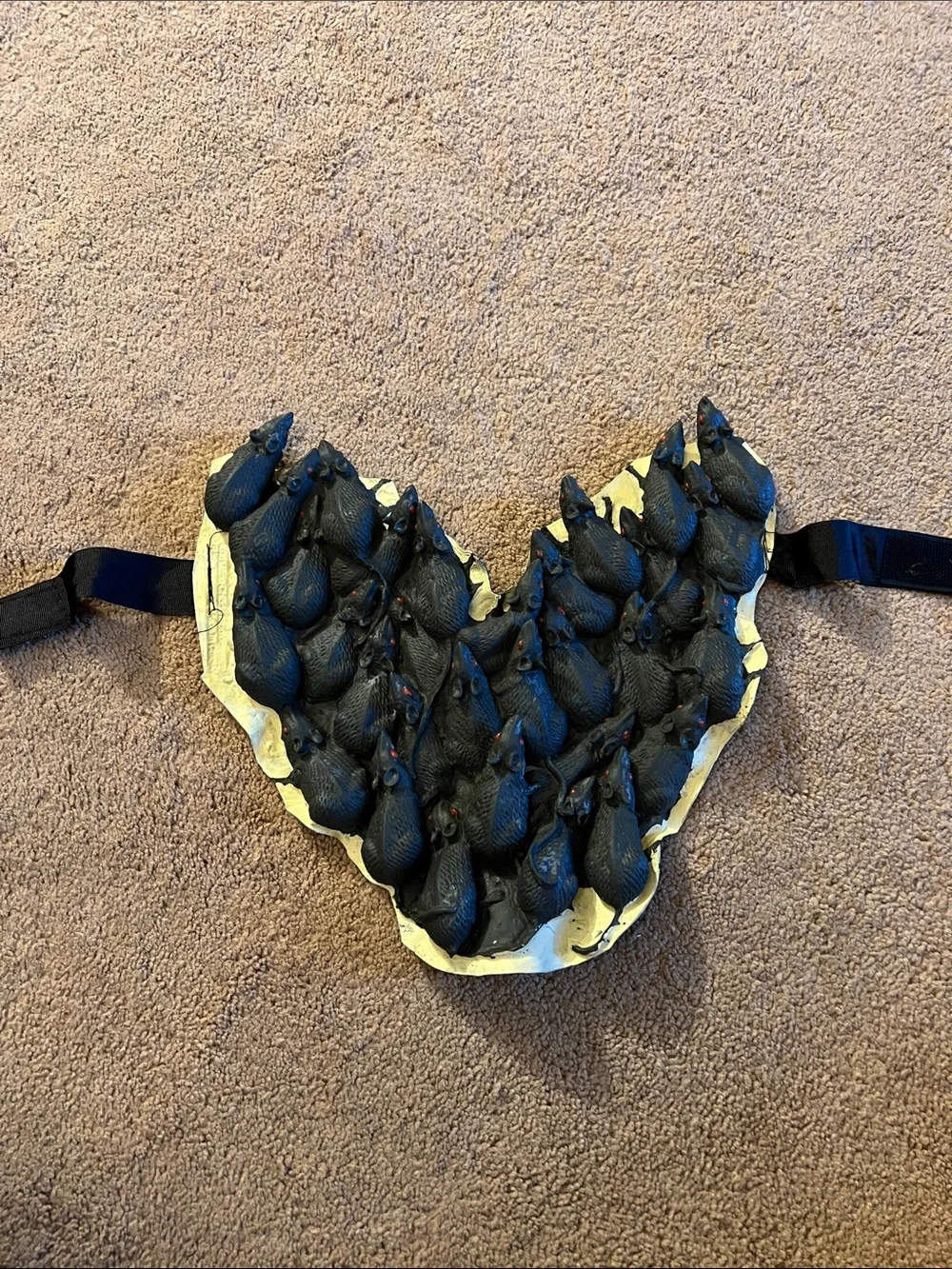 Kids Black Novelty Rat-Embellished Costume Neck Piece